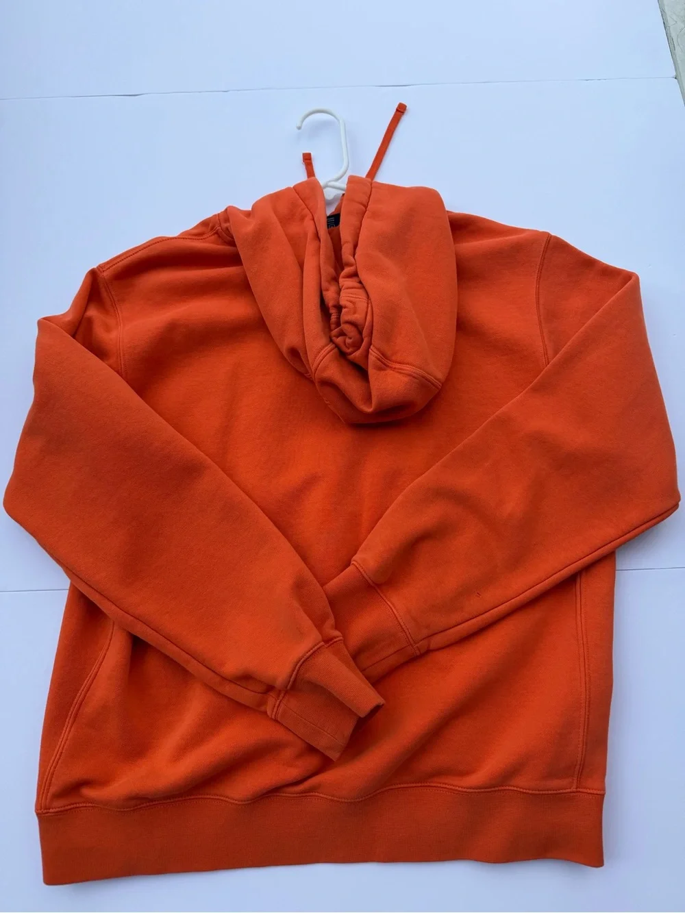Nike Orange Hooded Sweatshirt with White Swoosh